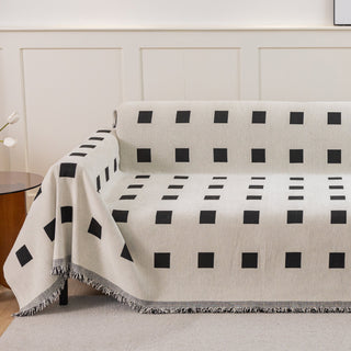 Checkered Onyx Reversible Comfort Sofa / Couch Cover -Final Sale