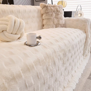 Ultra Plush Sofa Cover Neutral Nude Colors Timeless Luxurious Comfort and Cozy Design for Year-Round Style and Warmth