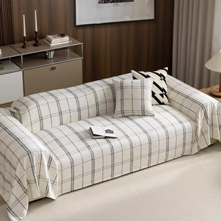 Black and White Plaid Sofa/Couch Cover