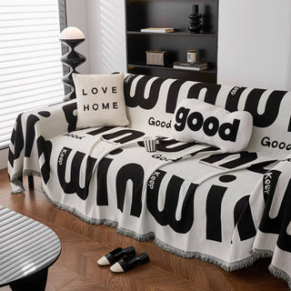 Bold Typography Sofa Cover