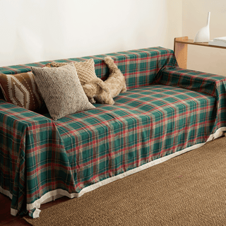 Christmas Cheer Plaid Sofa Cover - Final Sale