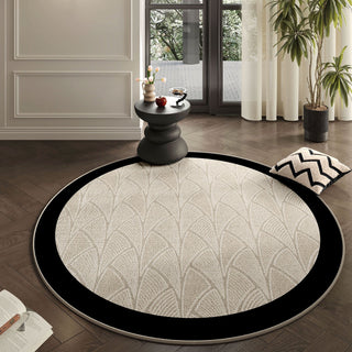 Easy Clean Rug Artisan Blossom Spillproof Pet-Friendly Chic Living Room Plush Round Rug