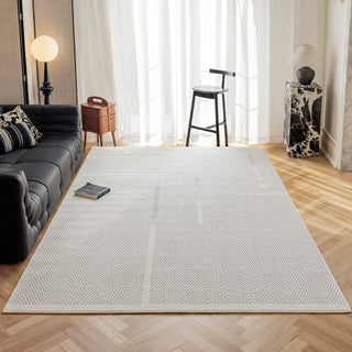 Easy Clean Rug Contemporary Herringbone Textured Spillproof Pet-Friendly Luxury Bedroom Living Room Large Area Rug