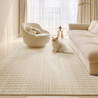 Easy Clean Rug Cozy Texture Pattern Spillproof Pet-Friendly Minimalist Living Room Large Area Rug