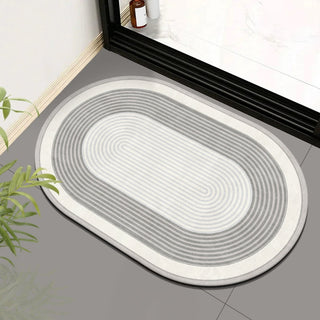 Easy Clean Rug Modern Spiral Pattern Non-Slip Quick-Drying Bath Mat