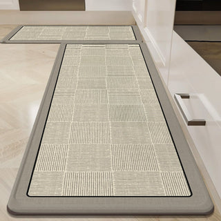 Easy Clean Rug Textured Grid Durable Non-Slip Pet-Friendly Modern Hallway Runner Rug