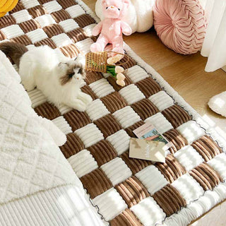 Large Plaid Square Dog & Cat Dog Mat Bed Couch Cover