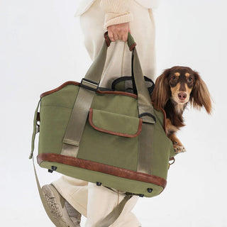 Lightweight Contrast Color Waterproof Multi-Function Dog & Cat Travel Tote Bag