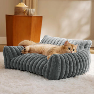 Luxurious Faux Rabbit Fur Supportive Lounge Dog & Cat Soft Bed