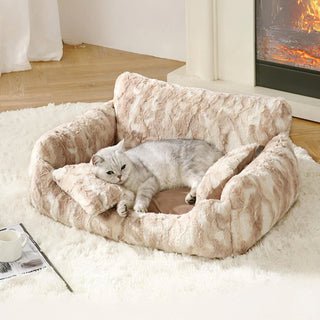 Modern Marble Warm Washable Orthopedic Support Dog & Cat Sofa Bed