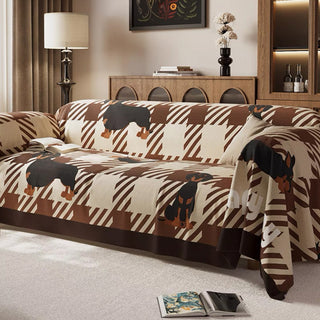 Plaid Dachshund Sofa/Couch Cover