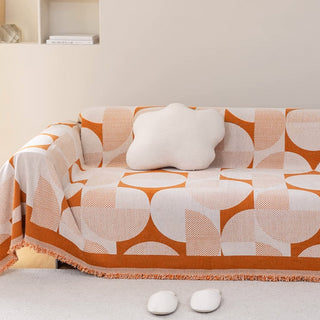 Playful Geometric Circle Sofa Cover for a Modern Vibrant Living Room Look