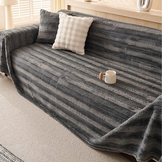 Plush Striped Sofa/Couch Cover