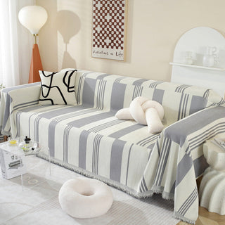 Striped Elegance Sofa Cover