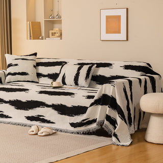 Striped Serenity Harmony Monochrome Chic Sofa / Couch Cover