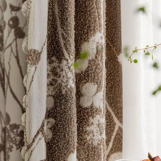 Textured Botanical Pattern Curtain