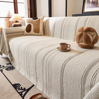 Textured Neutral Sofa Cover