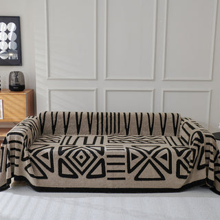 Geometric Pattern Plush Sofa Cover