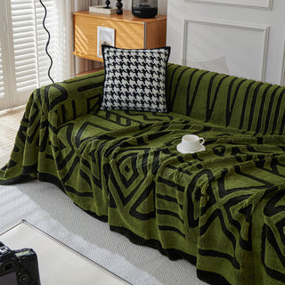 Geometric Pattern Plush Sofa Cover