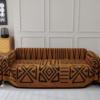 Geometric Pattern Plush Sofa Cover