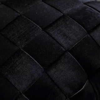 Black Velvet Woven Square Pillow