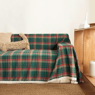 Christmas Cheer Plaid Sofa Cover - Final Sale