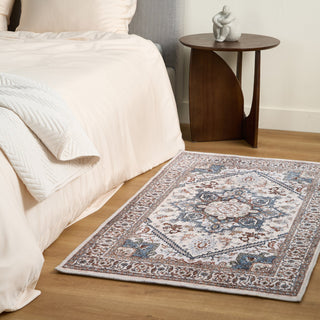 Waterproof Classic Blue Persian Lightweight Rug