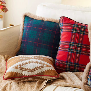 Cozy Plaid Throw Pillow Cover