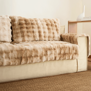 Cozy Sherpa Non-Slip Sofa Cover