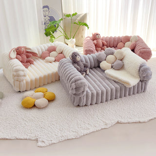 Cream Fluffy Comfort Orthopedic Dog and Cat Sofa Bed