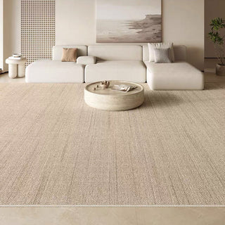 Easy Clean Rug Natural Woven Texture Spillproof Pet-Friendly Minimalist Living Room Area Rug