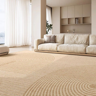 Easy Clean Rug Zen Circle Pattern Spillproof Pet-Friendly Minimalist Living Room Area Rug