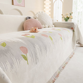 Fresh Tulips Sofa Cover