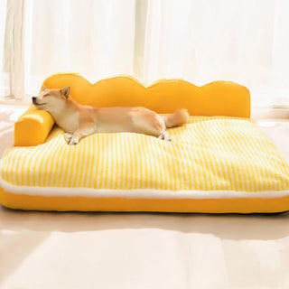 Striped Full Support Comfortable Skin-friendly Washable Orthopedic Dog Sofa Bed