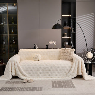 Ultra Plush Sofa Cover Neutral Nude Colors Timeless Luxurious Comfort and Cozy Design for Year-Round Style and Warmth