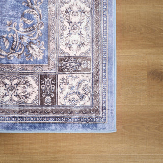 Waterproof Classic Indigo Persian Lightweight Rug