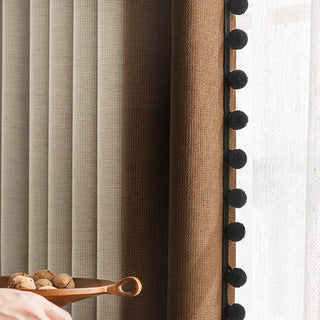 Dual-Tone Pom-Pom Accent Curtain