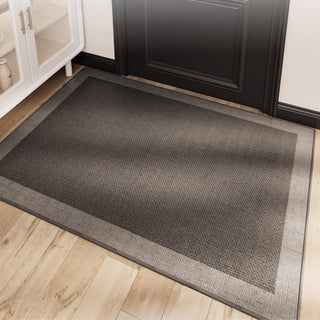 Easy Clean Rug Natural Border Jute Durable Non-Slip Pet-Friendly Minimalist Hallway Indoor Doormat