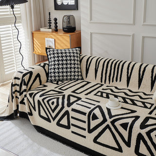 Geometric Pattern Plush Sofa Cover