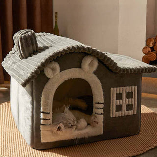 House Design Semi-Enclosed Cat Bed