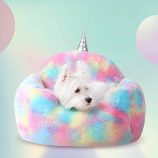 Rainbow Unicorn Plush Washable Warming Dog & Cat Bed