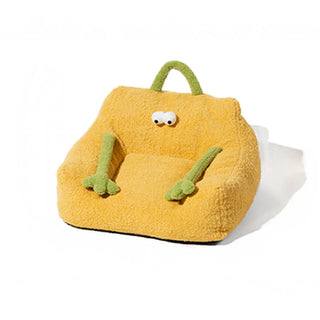 Soft Plush Monster Design Elevated Dog & Cat Sofa Bed