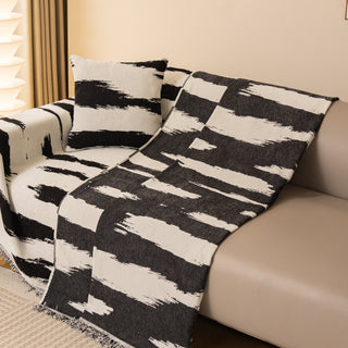 Striped Serenity Harmony Monochrome Chic Sofa / Couch Cover