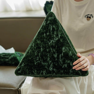 Velvet Moss Triangle Pillow