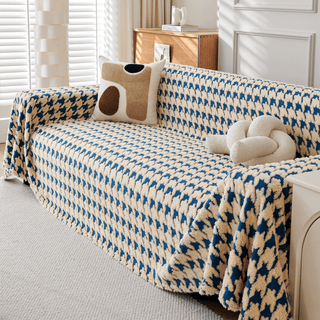 Cozy Houndstooth Sofa Cover