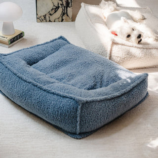 Curved Support Orthopedic Teddy Fabric Waterproof Dog & Cat Bed