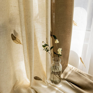 Feather Embroidered Curtain