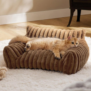 Luxurious Faux Rabbit Fur Supportive Lounge Dog & Cat Soft Bed