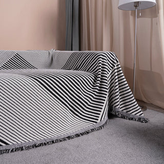 Black Geometric Reversible Comfort Sofa / Couch Cover