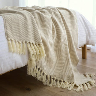 Herringbone Knit Throw Blanket